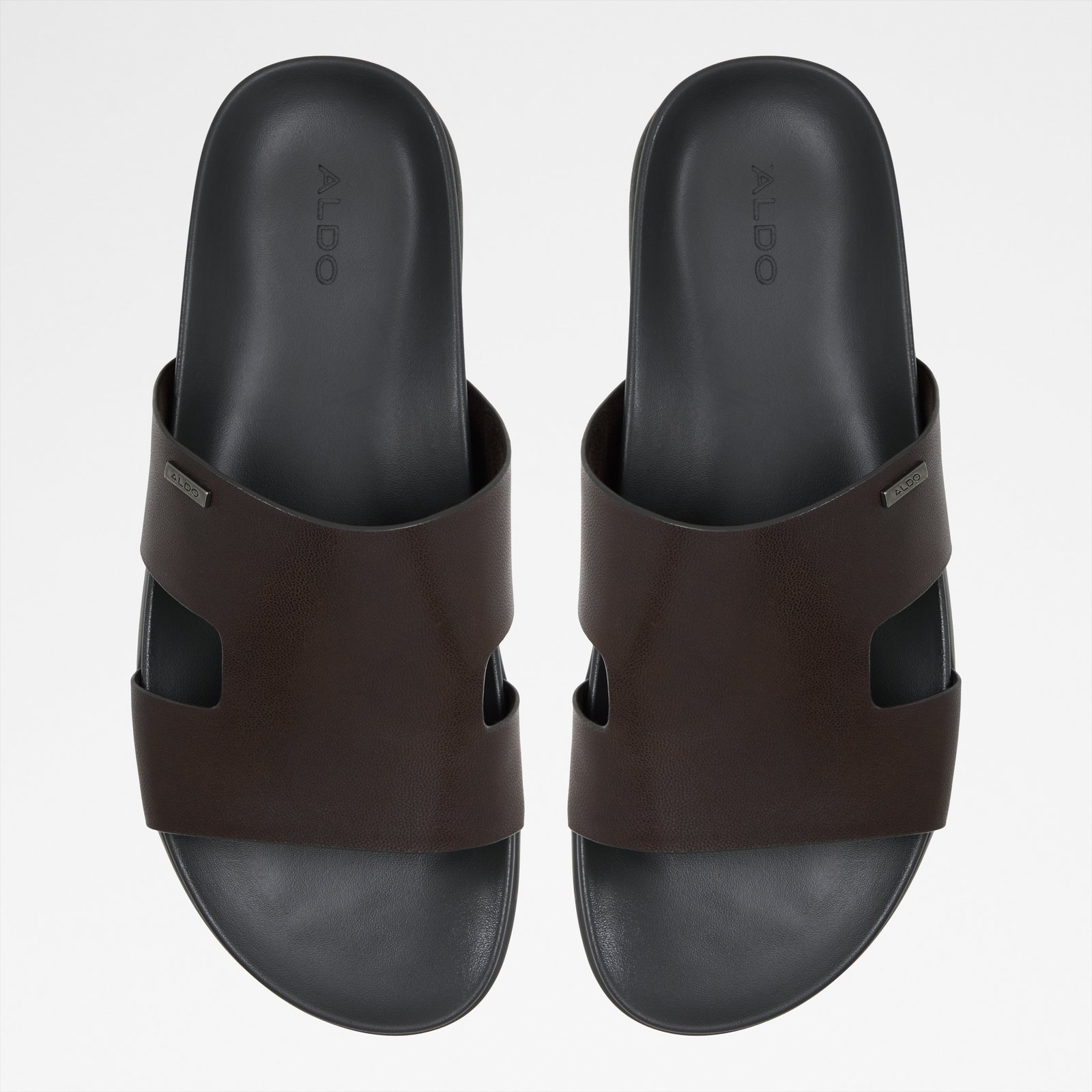 Aldo Mondi Men’s Slide Sandals. PU Leather. Brown. Sz: 9 US. NWOB Mondi-In Brown Men main image 2