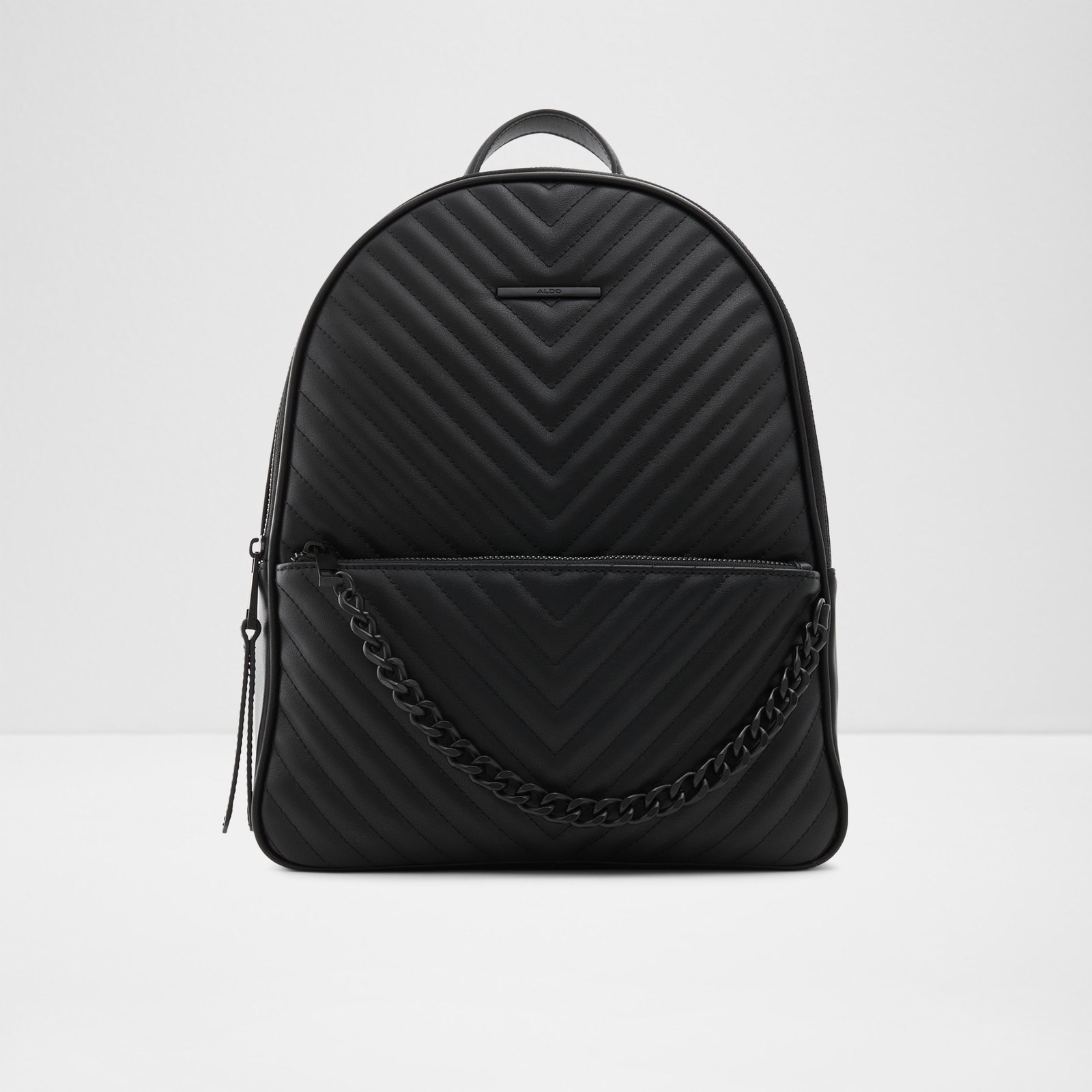 Aldo Azarian Faux Leather Backpack Bag Quilted Chain Detail Black ALDO Backpack Purse Black Quilted Faux | Mercari main image 2